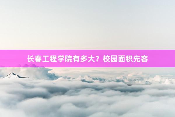长春工程学院有多大？校园面积先容